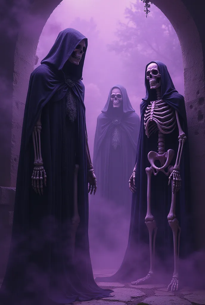 Make it purple with skeletons and voodoo dolls