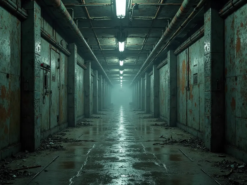 Make a corridor of a dystopian installation 