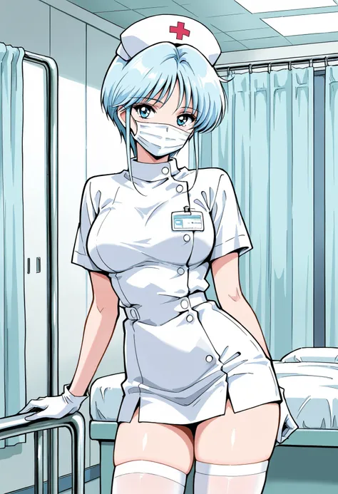 Score_9, score_8_up, score_7_up, source_anime, Yukime, solo, light blue hair, blue eyes, large breasts, short hair, long sideburns, 1990s, (best quality), (high quality), {masterpiece}, extremely delicate and beautiful, ultra-detailed, beautiful detailed e...