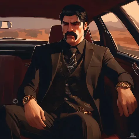 score_9, score_8_up, score_7_up, 1 boy, (((driving, inside car))), bodyguard, sit, the Nahualli , Serious, dangerous man, elegant, elegant, He's a gangster, (((black coat, long coat, black suit))), ((( realistic , Detailed , photo realistic ))), (((close ...