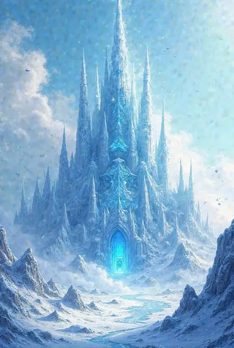 A logo using exactly this words (Ice kingdom) use a snowy area with storm effects
