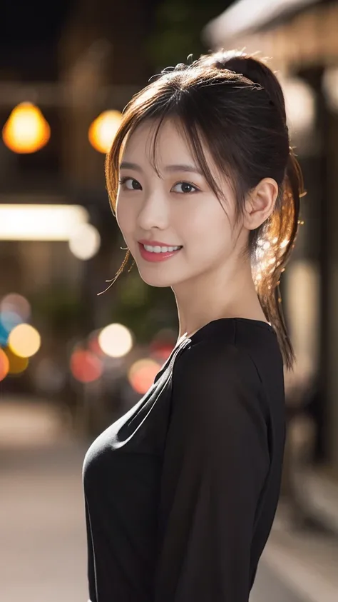 1 girl, (Wearing a black blouse:1.2),  BEAUTIFUL JAPANESE ACTRESS, (ponytail:1.3),
(RAW photo, highest quality), (realistic, photorealistic:1.4), masterpiece, 
very delicate and beautiful, very well detailed, 2k wallpaper, wonderful, 
finely, very well det...