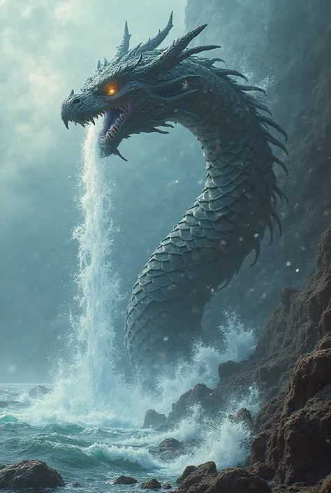 Naga spewing water