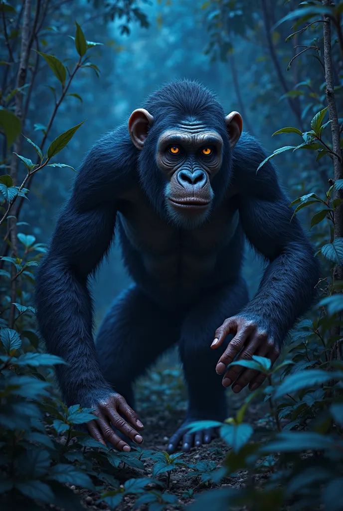 an ape (Normal not animated) used a night blue srcub