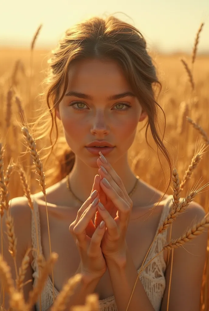 wheat at one women, hand wheat