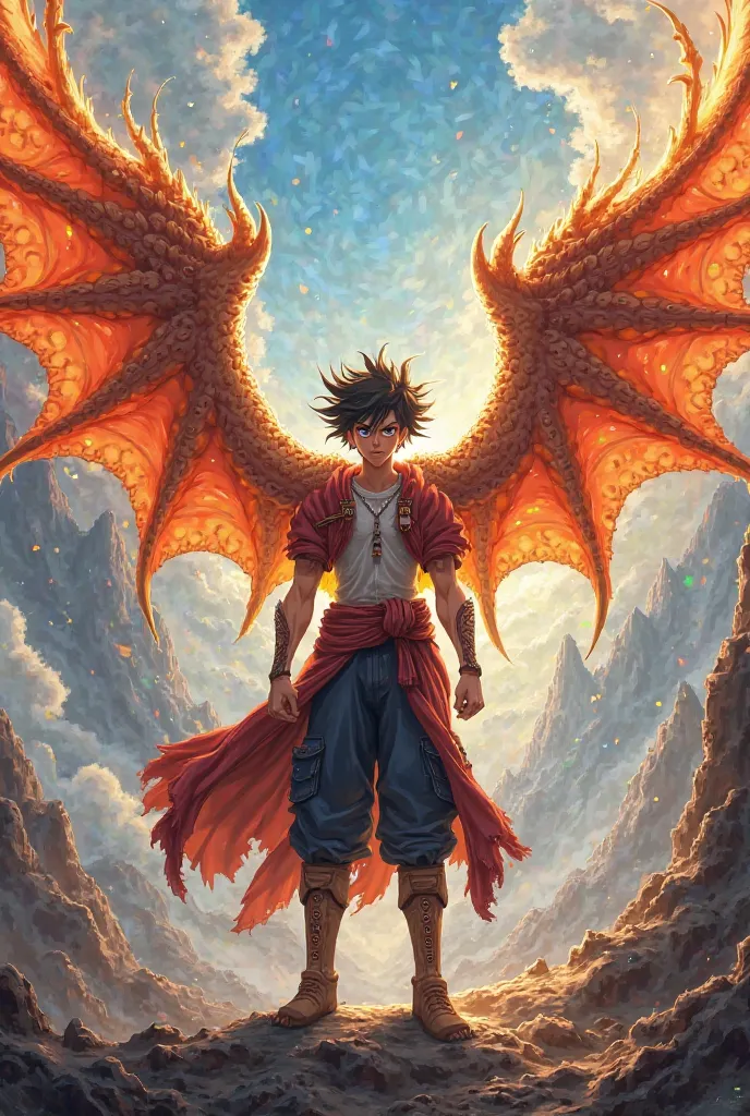 Izuku midoriya with horned Dragon wings 