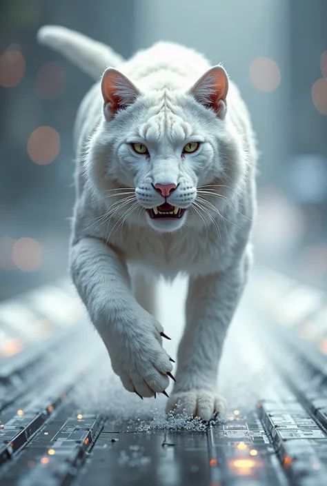 no copyright image white big cat driving bullet