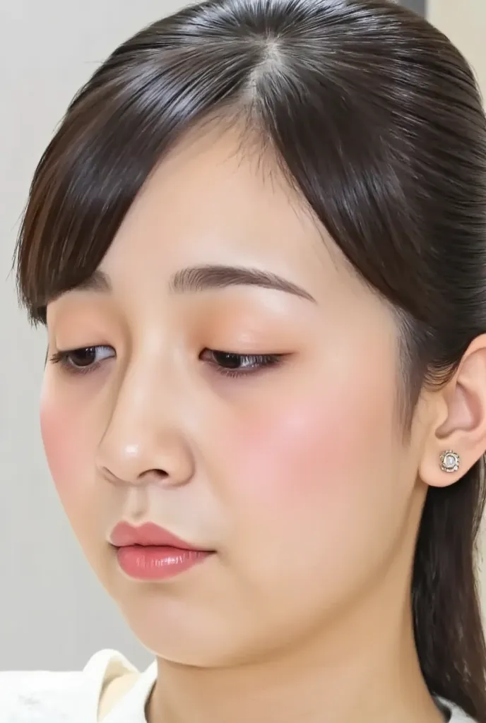  26 year old Japanese woman。face close-up photo only {x} close-up photo of a beautiful face from the front。Eyes full閉じる。  completely close eyes  。 Look here 。(。close eyes 1。Eyes full、Please close  。瞳をPlease close   1 .5))、