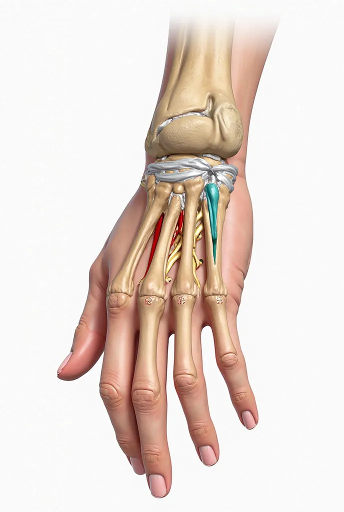 An anatomically accurate, high-detail medical illustration of a human finger flexor pulley system. The image should show five annular pulleys (labeled A1 through A5) along the flexor tendon pathway, with three cruciate ligaments (labeled C1, C2, C3) drawn ...