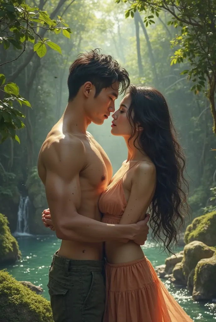 Asian couple, erotic, nature