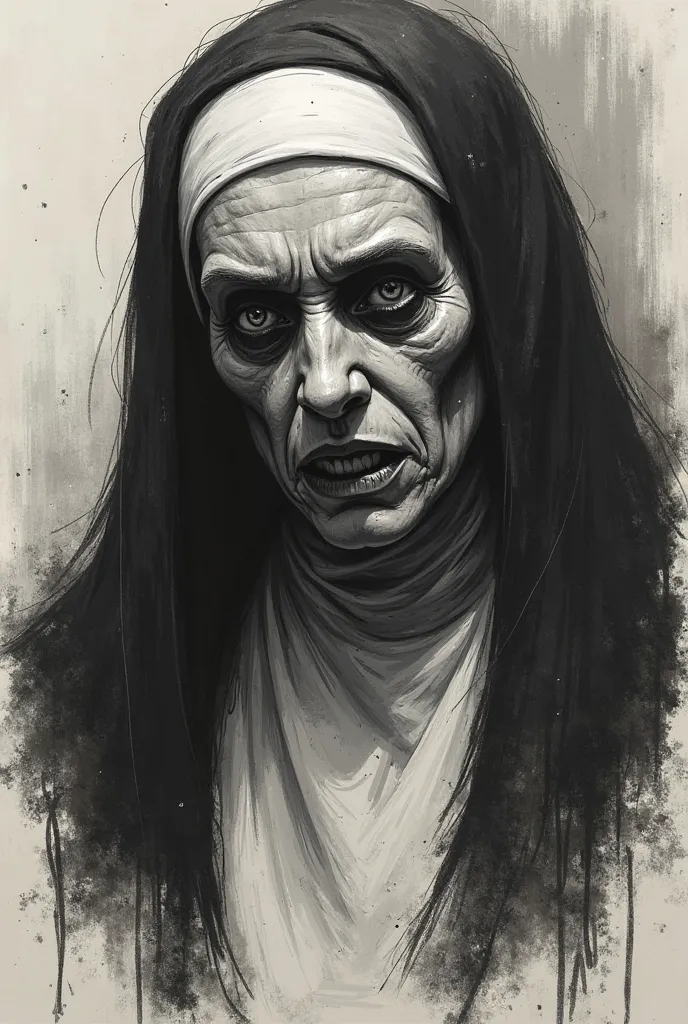 Obsessed nun tattoo sketch 