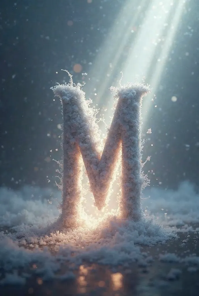 The letter M with a ray of light 