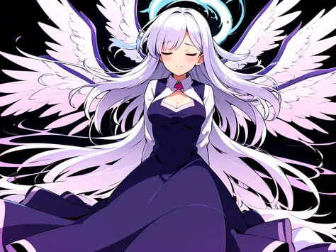 an animated anime drawing of a woman with huge wings holding a staff, well-formed face, ultra cute face, ultra detailed eyes, ultra detailed hair, ultra cute, ultra beautiful, ((high end)), (UHD picture), (best quality,4k,8k,highres,masterpiece:1.2), top-q...