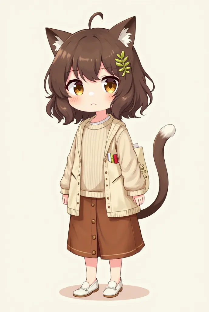  Gender: Female

Eye color: Hazel brown with a hint of golden shine under the light
Hair color: Chocolate brown, medium length with soft natural waves, paired with wispy bangs
Animal features: Light brown cat ears with soft fur, and a slender tail tipped w...