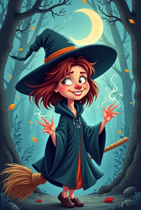 Cartoon of a witch