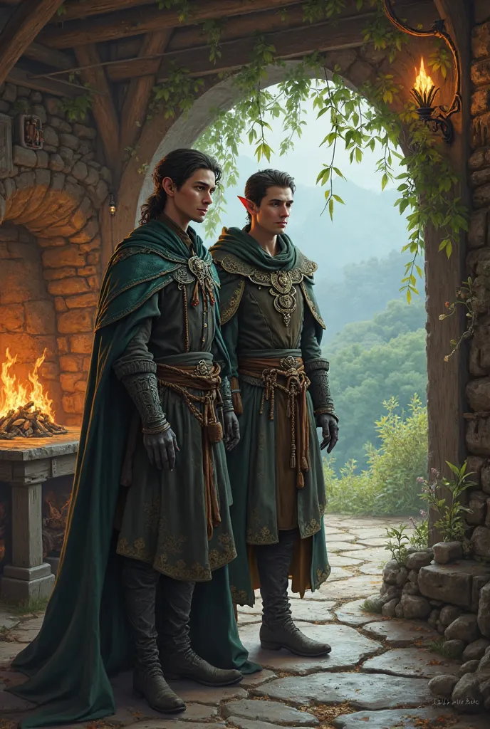    Kaelen  (dark male elf) The Picaro and his younger brother Jona the innkeeper (dark male elf) 