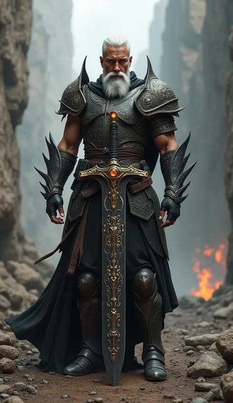 A full-body, ultra-ultra-realistic warrior, inspired by the Metin2 Sura class, standing in a natural pose with lifelike accuracy. His face is indistinguishable from a real human, with highly detailed skin texture, visible pores, subtle wrinkles, fine facia...