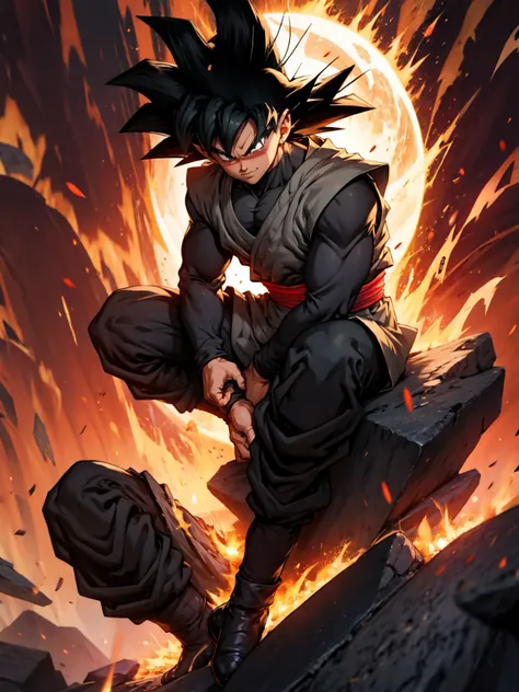 top quality,8k,    Goku Black    ,   sitting,Dragon Ball,    Goku Black     ,kick,[[attack,[[attack,absurd, malicious laughter  ,Crazy Eyes,      night    , full body,   super fine, mandala art,dynamic,destruction,fear,Psycho,    creepy    ,   variations,B...