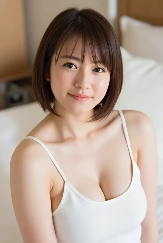 1girl, (upper body, looking at viewer), (Looking interested!! Looking amused!!) Smug. Wicked grin. Provocative, mischievous, playful, young. Masterpiece, top quality, best quality, volumetric lighting, beautiful eyes, perfect eyes, attractive, Asian, bikin...