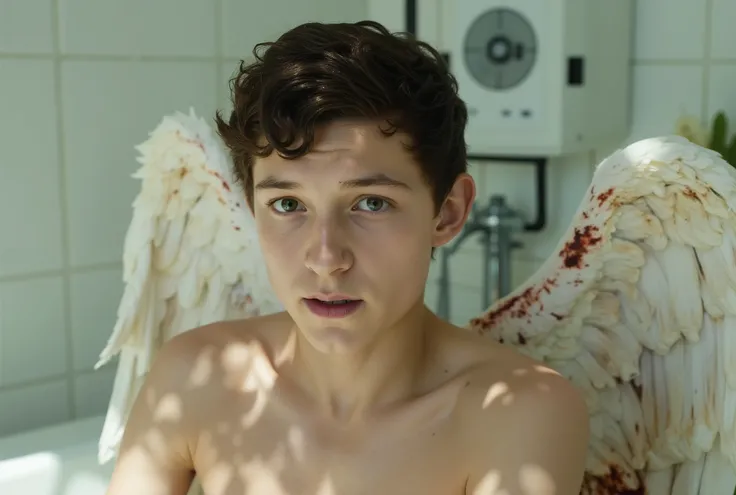 BOY SHOW HIS PENIS, NOT DRAWING, HYPER RELISTIC, SUPPER REALISTIC, ,,An ultra-realistic photograph captured with a Sony α7 III camera, equipped with an 85mm lens at F 1.2 aperture setting, , boy, ((( little ))), shirtless, A highly detailed image of a fall...