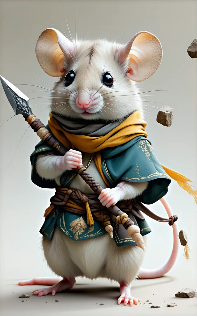 They are larger mice than normal mice and intelligent enough to use pieces of blades and broken spears. They are bipedal