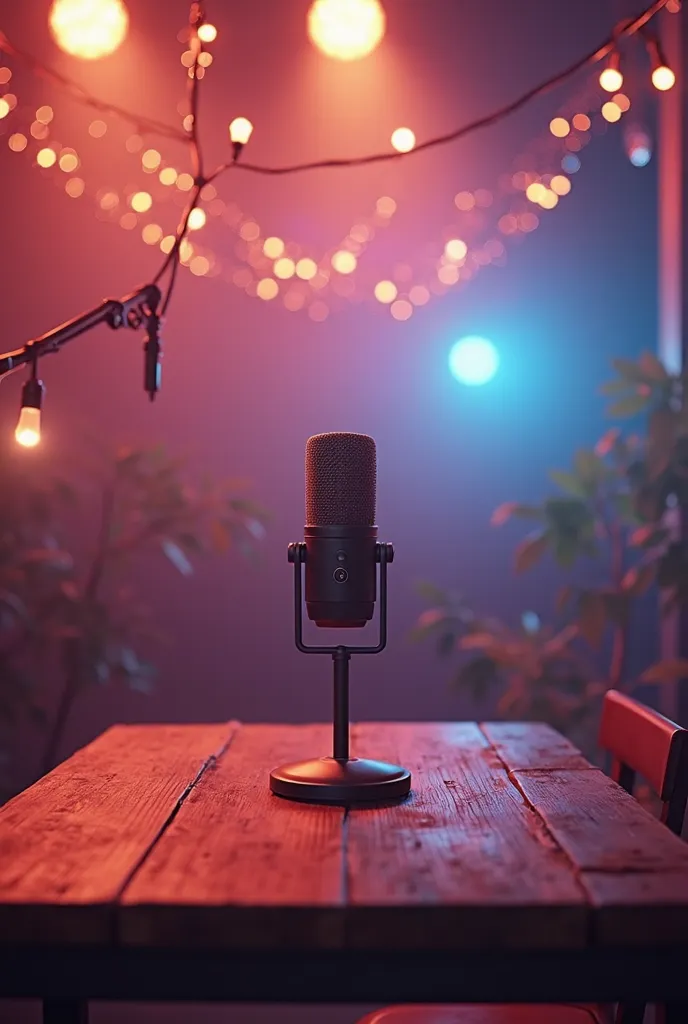 

"A high-quality image of an electric wire hanging in the air, with a table placed in front of it. On the table, there is a professional microphone. The background is aesthetically pleasing, featuring a beautiful and well-lit ambiance." 3d animated photo
...