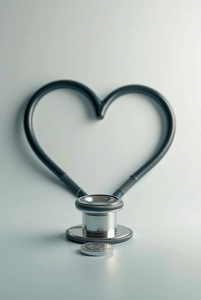 A heart shaped by a stethoscope. You can incorporate a symbol that represents economic stability, Like a small coin below