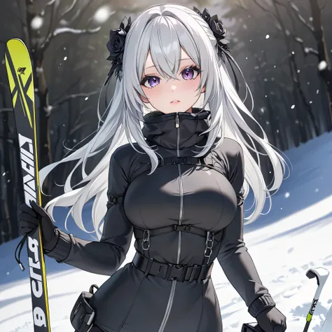 (highest quality, masterpiece, super precise, High Resolution), 8k, Anatomically Accurate Body , Nightcore, Gothic Maiden anime girl , White-haired goddess, beautiful charming anime woman, simple background, beautiful face, perfect face, 非常に詳細なbeautifu...