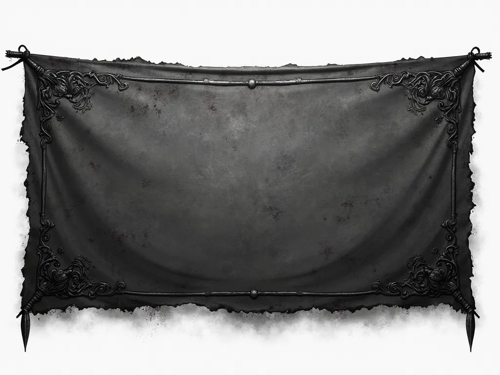 Create a blank banner to serve as a base, Bloodborne style, transparent background.