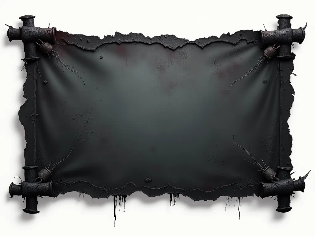 Create a blank banner to serve as a base, Bloodborne style, transparent background.