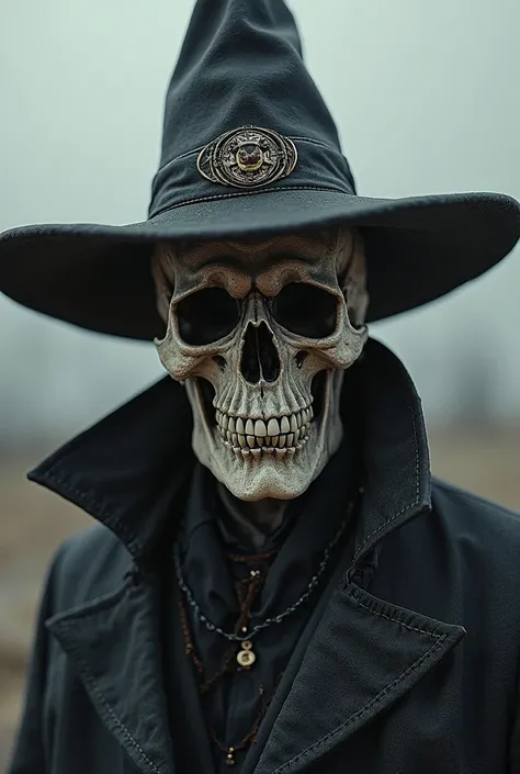 A skull with a sinister hat 