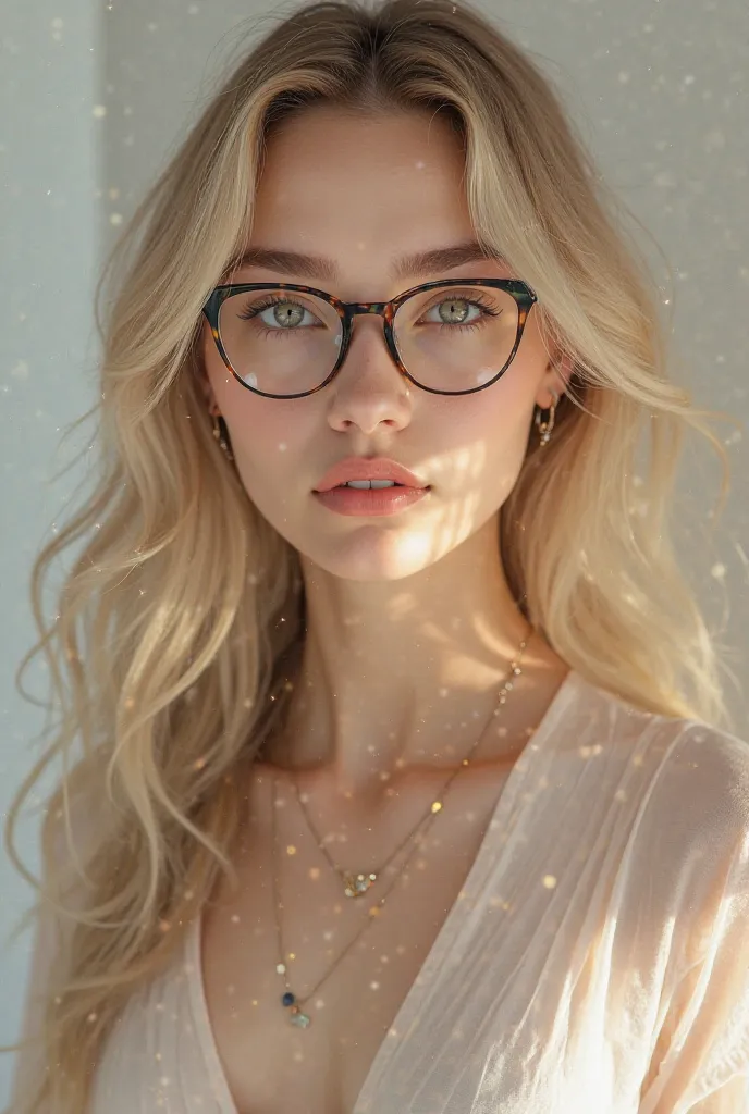 Blonde with lenses 
