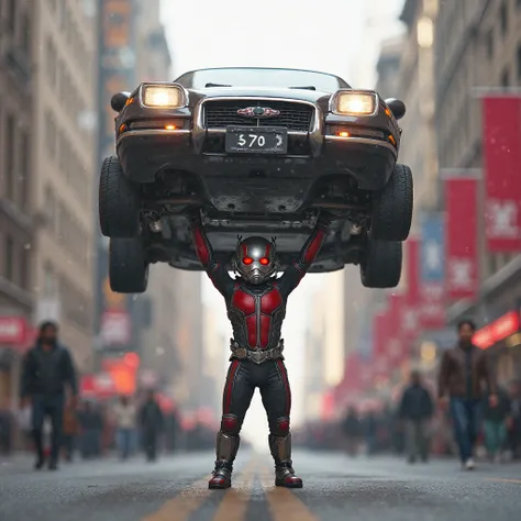 Ant man carrying a car