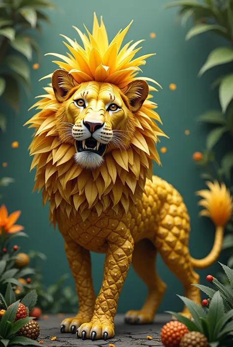 Lion merge with pineapple 