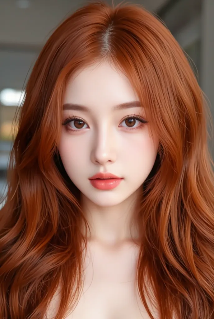 beauty girl with red hair,