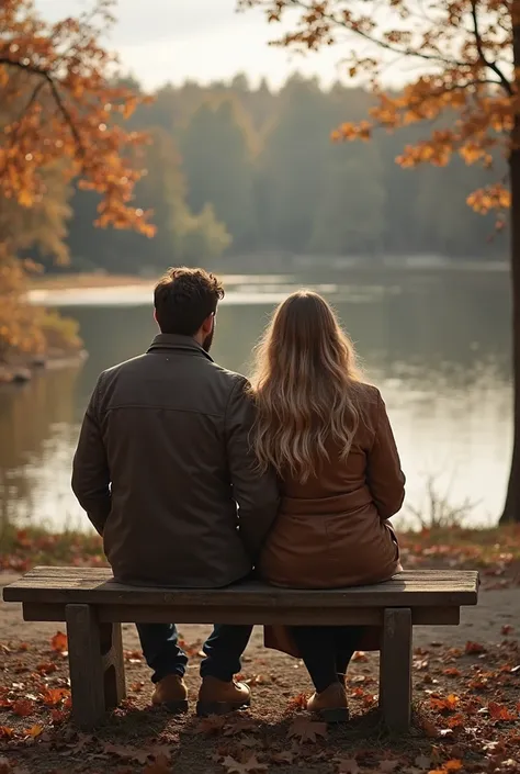 there are two people sitting on a bench near a lake, ayanamikodon and irakli nadar, lovely couple, portrait of two people, couples portrait, couple portrait, couple, 1614572159, man and woman, by Alexander Fedosav, portrait image, maxim sukharev, azamat kh...