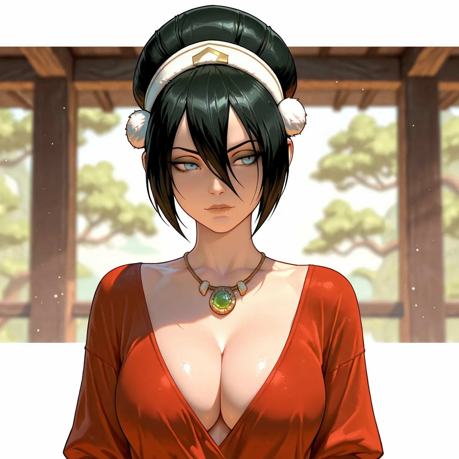 Stunningly attractive woman, Toph, Avatar: The Last Airbender, High Resolution, Masterpiece, glistening, impeccable physical shape, casual clothing, different hairstyles, different clothing, different clothing styles, different clothing, Solo, 1girl, deep ...