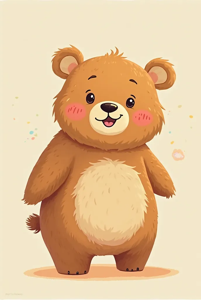 An image of a funny bear with giggle and funny action for a baby book