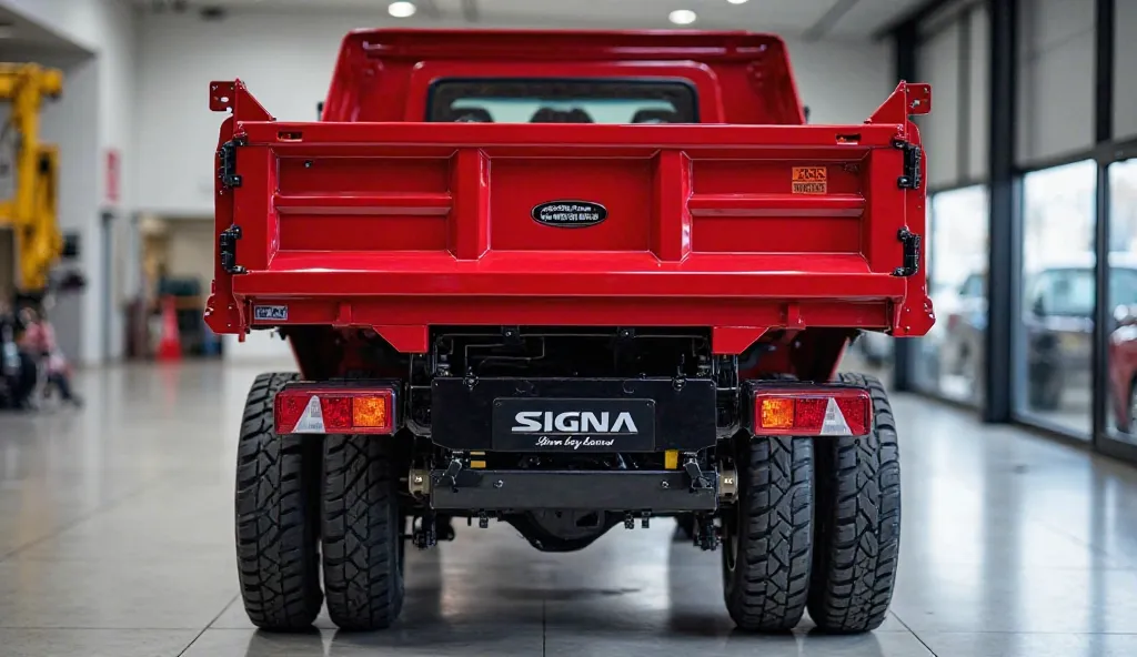 2025 ( Tata Signa 1923 K BS6 Tipper) ín showroom Red colour rear bumper view 