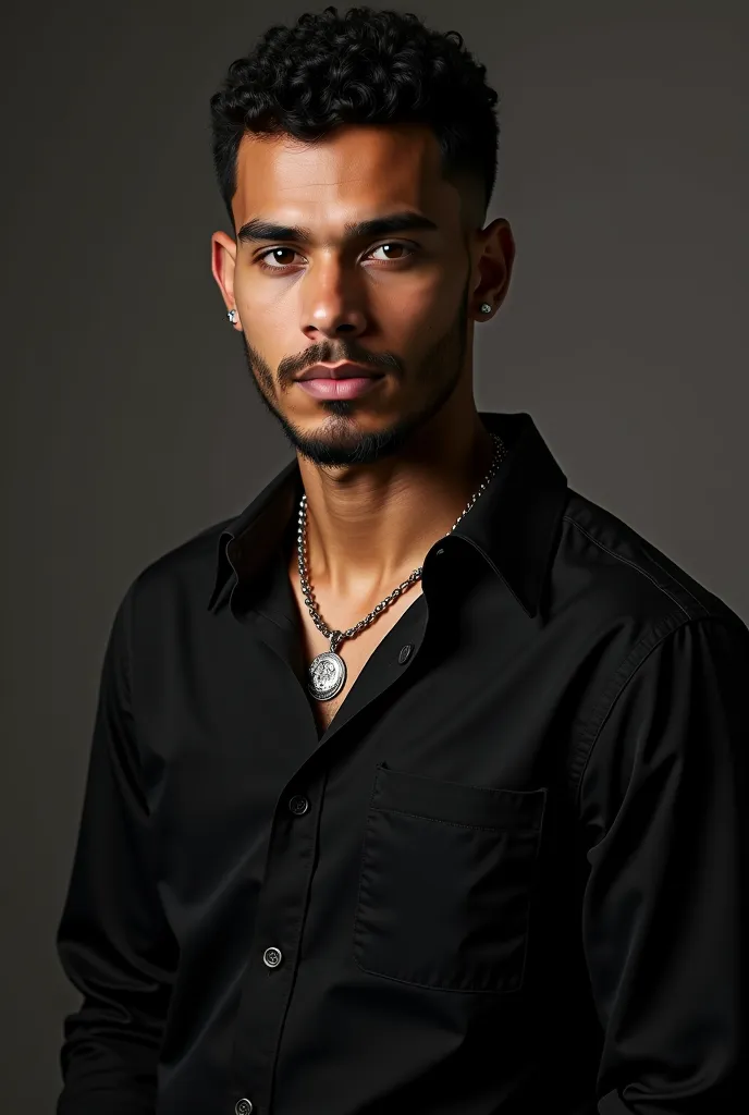 arafed man in a black shirt with a necklace and a necklace, a picture by Nándor Katona, trending on dribble, the nabis, Caio Santos, David Rios Ferreira, daniel mirante, agree with you, Asher Duran, mohamed chahin, danilo torres, Riyahd Cassiem, joseph mon...