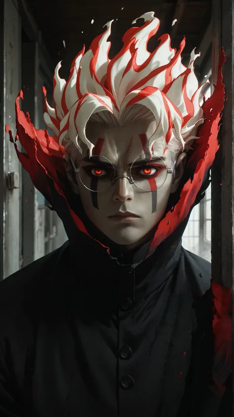 score_9, score_8_up, score_7_up, source_anime, BREAK
1boy, solo, looking at viewer, upper body,
ken takakura, transformation, white hair, red hair, fiery hair, multicolored hair, red eyes, facial mark, 
expressionless, 

