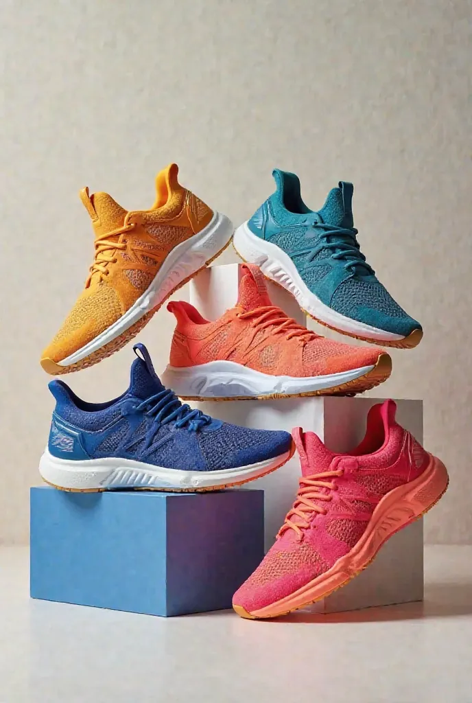 5 pairs of athletic shoes in different colors with the x1 brand without Nike or Adidas or anything like that 