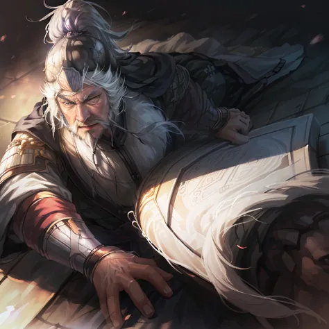    old man   ,armor,.   white hair,(very well detailedCG Unity 8K 壁紙), (masterpiece), (best quality), (very well detailed), (best illustration), (Best Shadow), shown in ultra-high resolution, (Photorealistic:1.4)