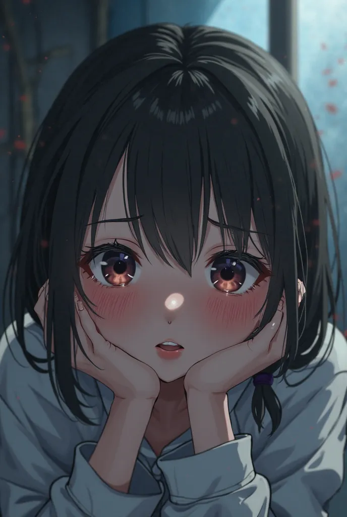 An anime-style girl having sex and she's crying