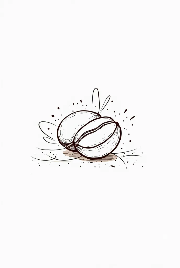 Illustration of coffee beans as simple as possible only the line without color and should be a white background