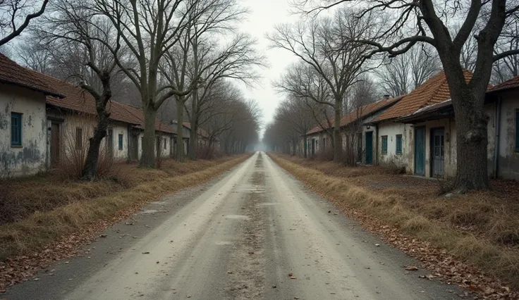 The deserted road, abandoned:  A long road , wide, quiet, no one moves, with faint traces of wheels or footprints. On both sides of the road, trees or house walls can be weathered, Old fashioned . This scene evokes a feeling of loneliness, forgetfulness, I...