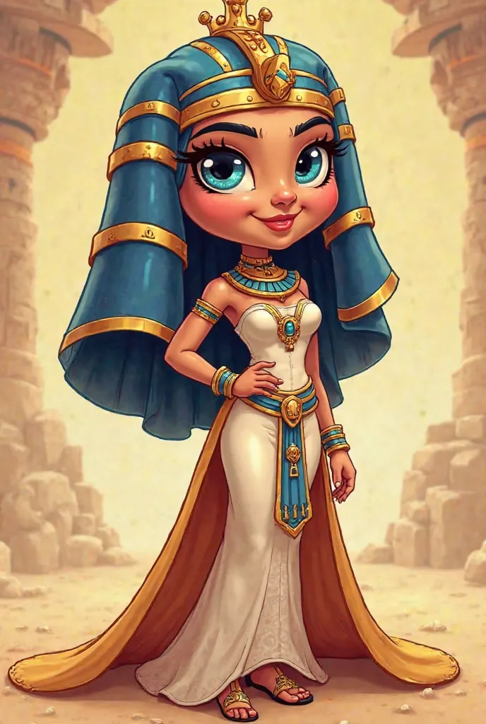 Queen of egypt slot game character photo with white cartoon.