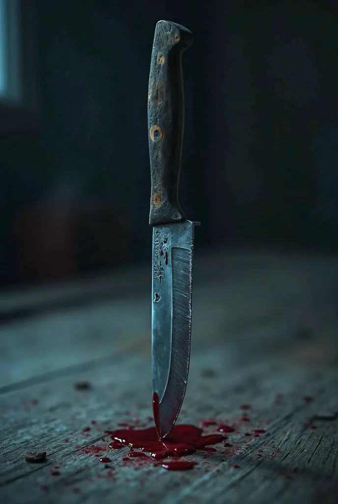 A knife embedded in a surface (it can be wood, a table or even the floor), giving pain and an inevitable destiny.
	• Small traces of blood, not in excess, just to suggest a strong emotional impact.
	• The background can be dark and blurred, giving a sense ...