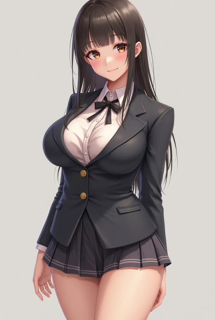 Schoolgirl with big thighs and big boobs 