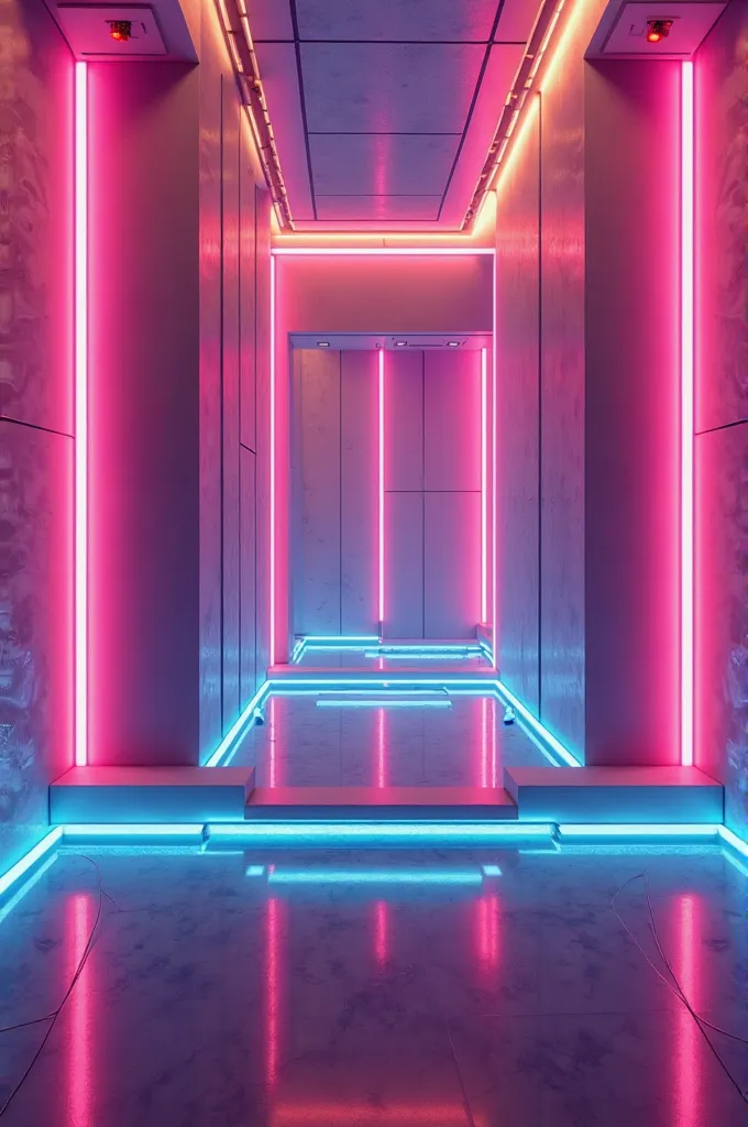 neon room background 